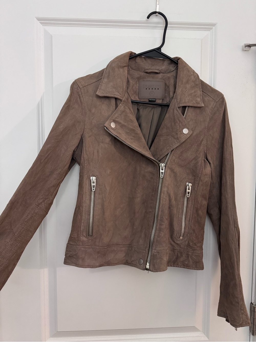 Blank NYC Taupe Suede Moto Jacket